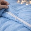 POŚCIEL 200x220 Z FALBANĄ KOMPLET 3 CZĘŚCIOWY MIKROFIBRA KOLOR BŁĘKIT